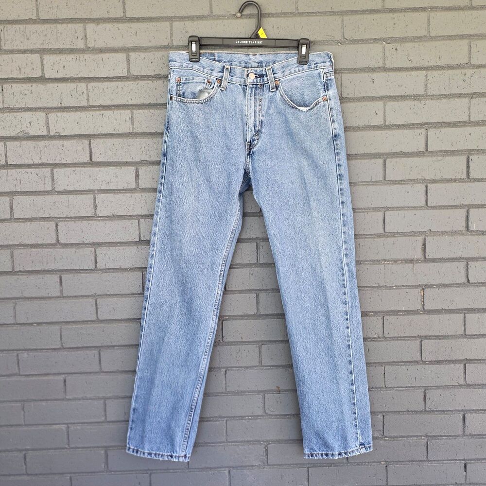 Levi’s 505 Jeans Mens 32x32 Made in Mexico Light Wash Faded Straight Leg Denim